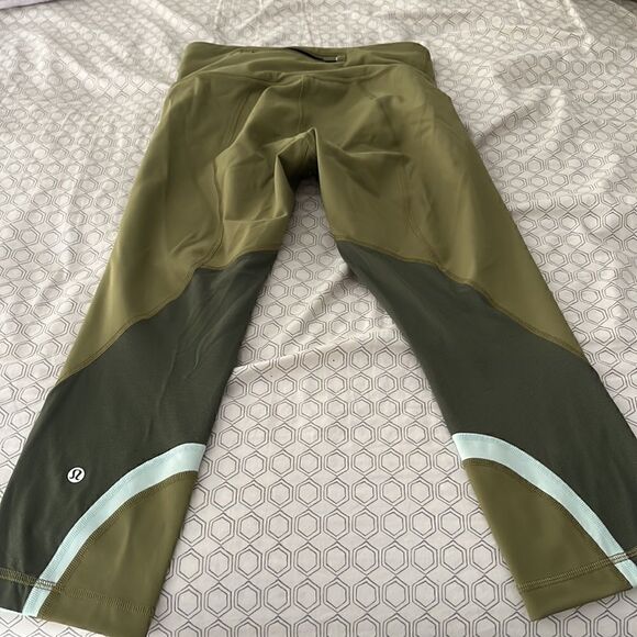 Lululemon pace rival crop with colorblock sz 6 - Picture 3 of 5
